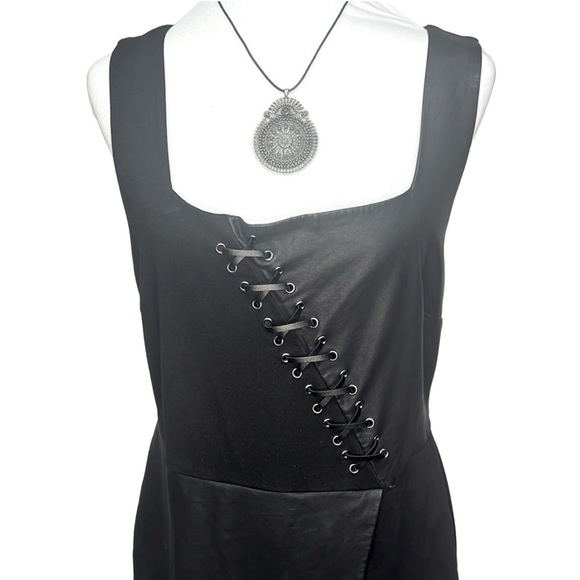 Boston Proper Faux Leather Dress - Picture 2 of 6